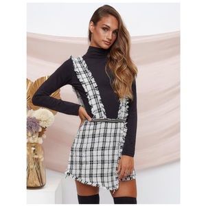 White & Black Tweed Romper